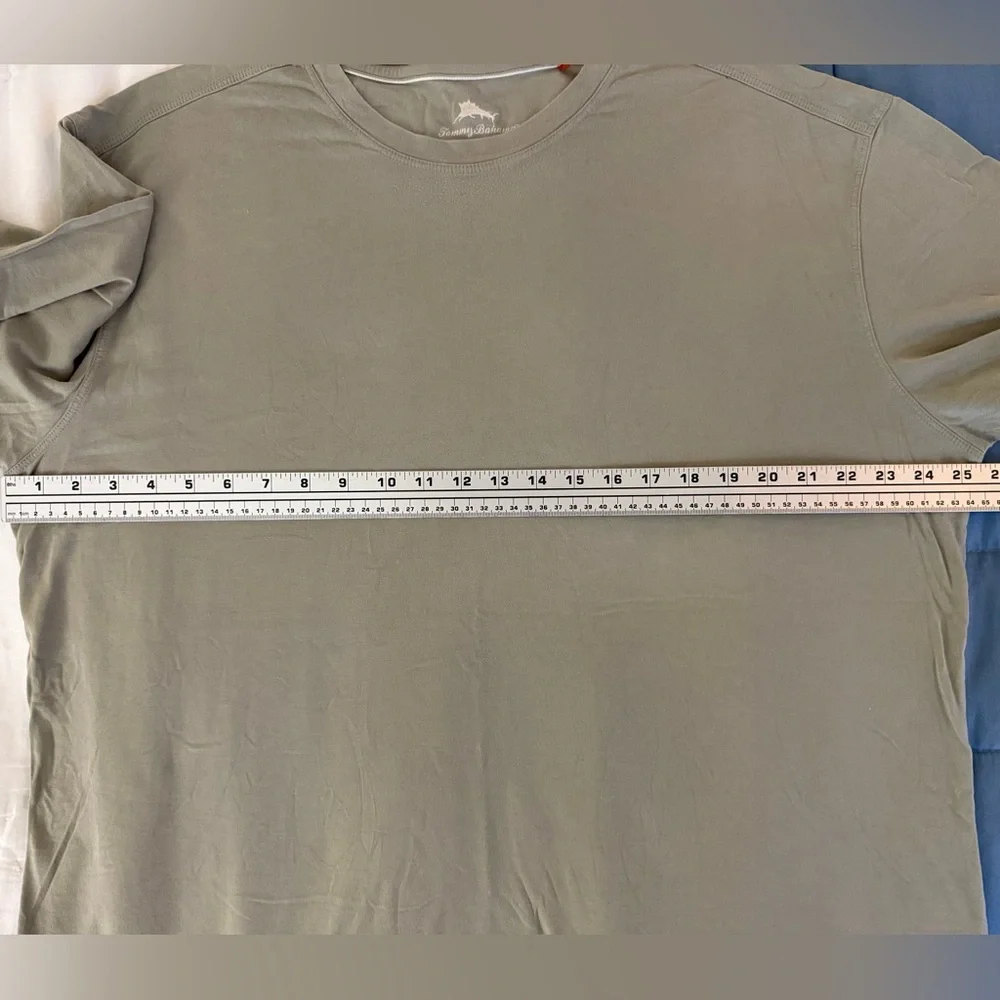 🏝️ Tommy Bahama Pima Cotton Modal Tee XL Sage Green Soft Knit Shirt - Picture 9 of 13